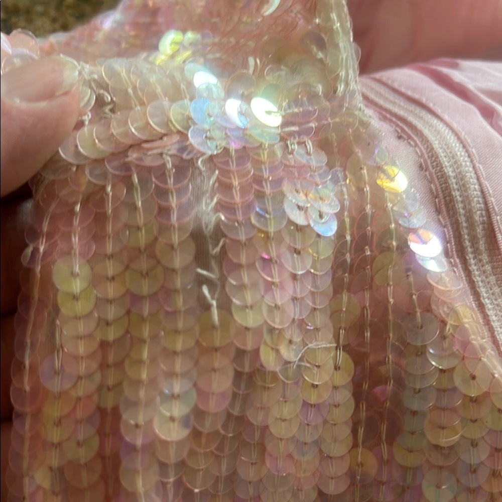 Pink Sequin Cocktial Dress with beaded Detail perfect for Special Occacion - Picture 12 of 16